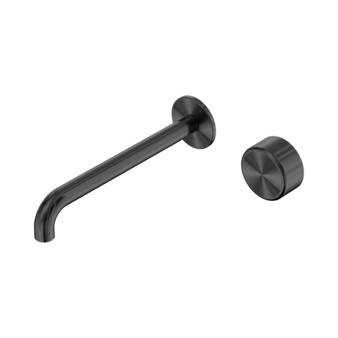 Serenity Progressive Wall Basin Mixer 220mm Spout With Metal Handle - Nero Serenity Collection - Chrome FinishGun Metal Finish