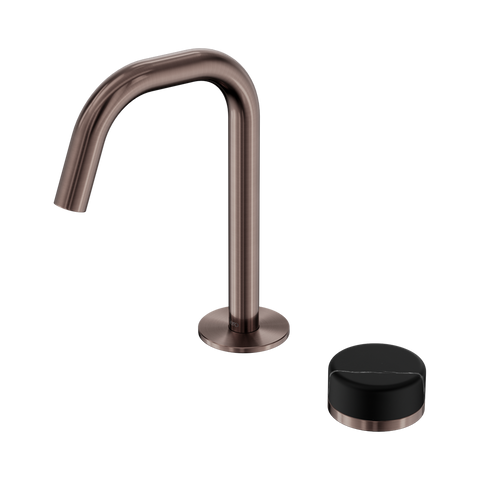 Serenity Progressive Basin Mixer Edge Spout With Marquina Black Handle - Nero Serenity Collection - Chrome FinishBrushed Bronze Finish