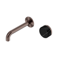 Serenity Progressive Wall Basin Mixer 160mm Spout With Marquina Black Handle - Nero Serenity Collection - Chrome FinishBrushed Bronze Finish