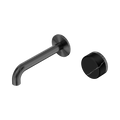 Serenity Progressive Wall Basin Mixer 160mm Spout With Marquina Black Handle - Nero Serenity Collection - Chrome FinishGun Metal Finish