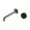Serenity Progressive Wall Basin Mixer 185mm Spout With Marquina Black Handle - Nero Serenity Collection - Chrome FinishBrushed Bronze Finish