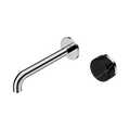 Serenity Progressive Wall Basin Mixer 185mm Spout With Marquina Black Handle - Nero Serenity Collection - Chrome Finish