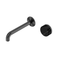 Serenity Progressive Wall Basin Mixer 185mm Spout With Marquina Black Handle - Nero Serenity Collection - Chrome FinishGun Metal Finish