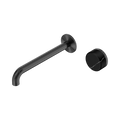 Serenity Progressive Wall Basin Mixer 220mm Spout With Marquina Black Handle - Nero Serenity Collection - Chrome FinishGun Metal Finish