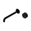 Serenity Progressive Wall Basin Mixer 220mm Spout With Marquina Black Handle - Nero Serenity Collection - Chrome FinishMatte Black Finish