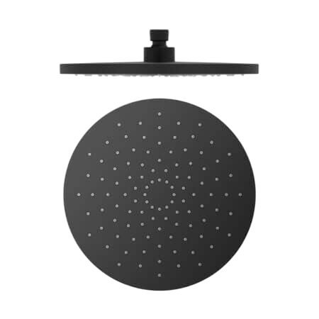 Showers Nero 250mm ABS Round Shower Head Colour: Matte Black Place & Palette