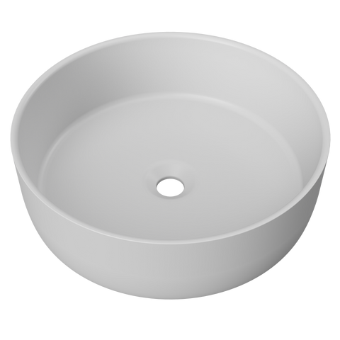 Allure Ceramic Basin 360mm-Basins-Timberline-Light Grey Matte-place-and-palette