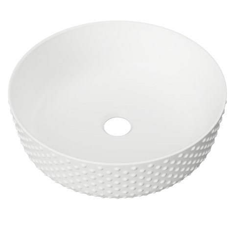 Allure Dimple Ceramic Basin 360mm-Basins-Timberline-White Matte-place-and-palette