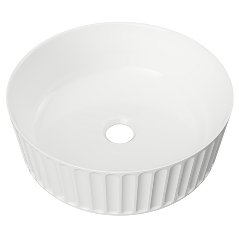 Allure Flute Ceramic Basin 365mm-Basins-Timberline-White Gloss-place-and-palette