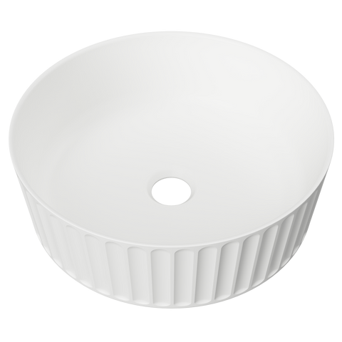 Allure Flute Ceramic Basin 365mm-Basins-Timberline-White Matte-place-and-palette