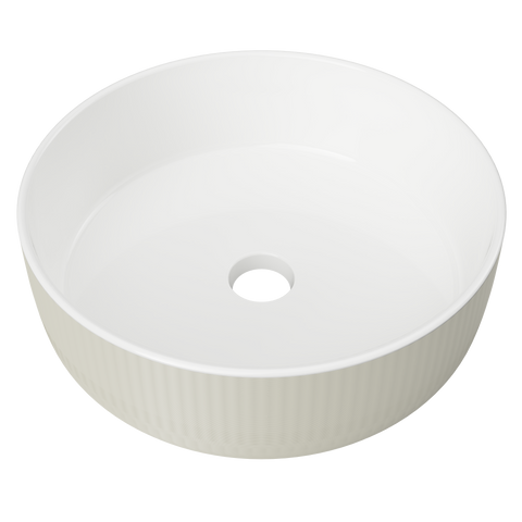 Allure Raked Ceramic Basin 360mm-Basins-Timberline-White Gloss-place-and-palette