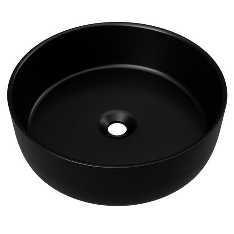 Allure Under Counter Ceramic Basin with No Overflow-Basins-Timberline-Black Matte-place-and-palette