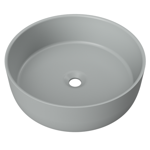 Allure Under Counter Ceramic Basin with No Overflow-Basins-Timberline-Grey Matt-place-and-palette