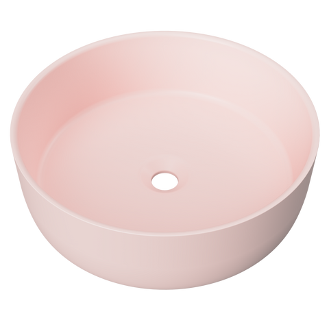 Allure Under Counter Ceramic Basin with No Overflow-Basins-Timberline-Pink Matte-place-and-palette