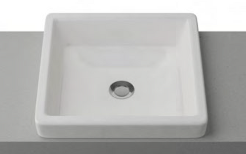 Arcade Inset Ceramic Basin 400mm-Basins-Timberline-White Gloss-place-and-palette