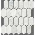 Tiles The Manly Collection Artemis Marble Feather Tile Colour: Carrara White Place & Palette