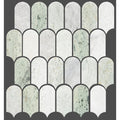 Tiles The Manly Collection Artemis Marble Feather Tile Colour: Ming Green Place & Palette