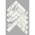 Tiles The Manly Collection Artemis Marble Herringbone Tile Colour: Calacatta Gold White Place & Palette