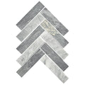 Tiles The Manly Collection Artemis Marble Herringbone Tile Colour: Carrara Grey Place & Palette