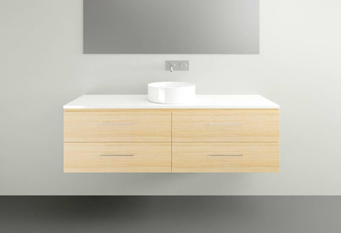 Ashton Wall Hung Vanity with Silk Surface Top & Basin-Vanities-Timberline-L 1500mm Centre Bowl-place-and-palette