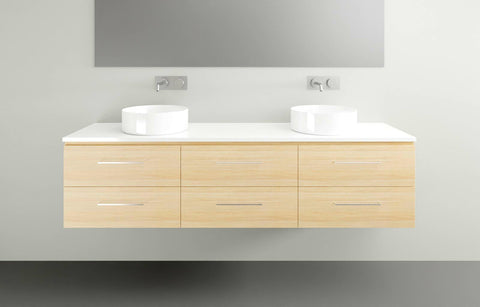 Ashton Wall Hung Vanity with Silk Surface Top & Basin-Vanities-Timberline-L 1800mm Centre Bowl-place-and-palette