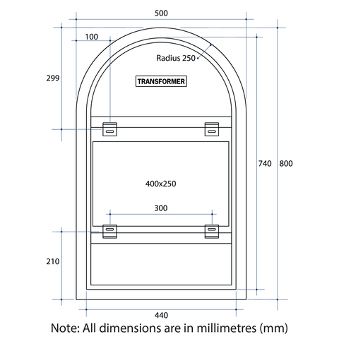 Mirrors Thermogroup Backlit Arch Mirror Colour: Cool Light Place & Palette