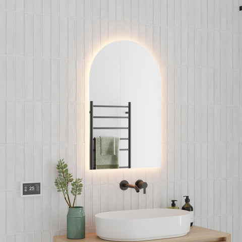 Mirrors Thermogroup Backlit Arch Mirror Colour: Warm Light Place & Palette