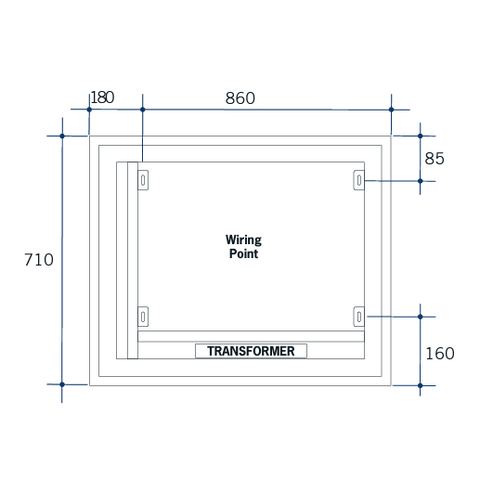 Mirrors Thermogroup Backlit Rectangle Mirror Size: 750x900x45mm (85 Watts) Place & Palette