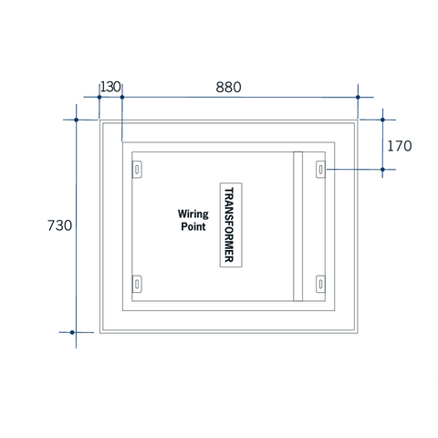 Mirrors Thermogroup Backlit Rectangle Mirror with Border Size: 750x900x45mm (62 Watts) Place & Palette