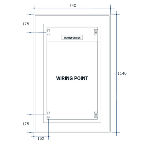 Mirrors Thermogroup Backlit Rectangle Mirror with Border Size: 750x900x45mm (62 Watts) Place & Palette