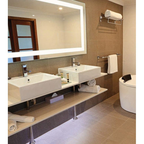 Mirrors Thermogroup Backlit Rectangle Mirror with Border Size: 750x900x45mm (62 Watts) Place & Palette