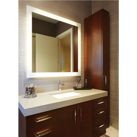 Mirrors Thermogroup Backlit Rectangular Mirror With Border Size: 750x500x45mm (35 Watts) Place & Palette