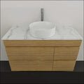 Vanities Timberline Bargo Wall Hung Vanity with Silksurface Top & White Gloss Above Counter Basin Size: 1050mm Centre Bowl Place & Palette