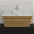 Vanities Timberline Bargo Wall Hung Vanity with Silksurface Top & White Gloss Above Counter Basin Size: 1200mm Centre Bowl Place & Palette