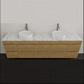 Vanities Timberline Bargo Wall Hung Vanity with Silksurface Top & White Gloss Above Counter Basin Size: 2100mm Double Bowl Place & Palette