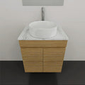 Vanities Timberline Bargo Wall Hung Vanity with Silksurface Top & White Gloss Above Counter Basin Size: 600mm Centre Bowl Place & Palette