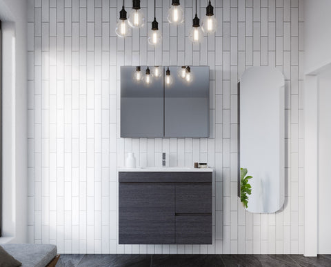 Bargo Wall Hung Vanity with Silksurface Top & White Gloss Above Counter Basin-Vanities-Timberline-place-and-palette