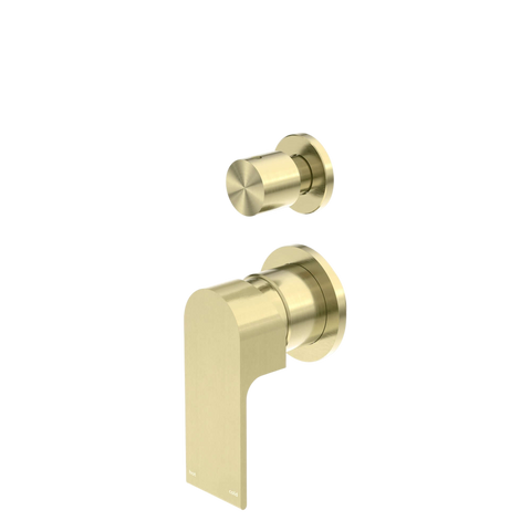 Showers Nero Bianca Shower Mixer With Divertor Separate Back Plate Colour: Brushed Gold Place & Palette