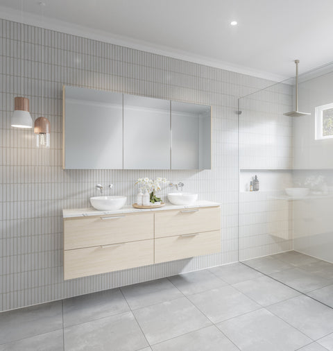 Billie Wall Hung Vanity with Silksurface Top & White Gloss Above Counter Basin-Vanities-Timberline-place-and-palette