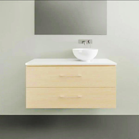 Billie Wall Hung Vanity with Silksurface Top & White Gloss Above Counter Basin-Vanities-Timberline-L 1050mm Right-hand Offset Bowl-place-and-palette