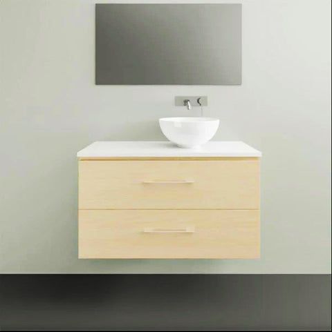 Billie Wall Hung Vanity with Silksurface Top & White Gloss Above Counter Basin-Vanities-Timberline-L 900mm Right-hand Offset Bowl-place-and-palette