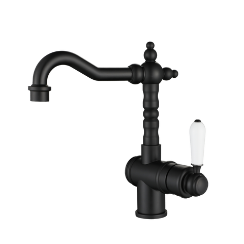 Tapware Modern National Bordeaux Basin Mixer Colour: Electroplated Matte Black Style: High-Rise Place & Palette