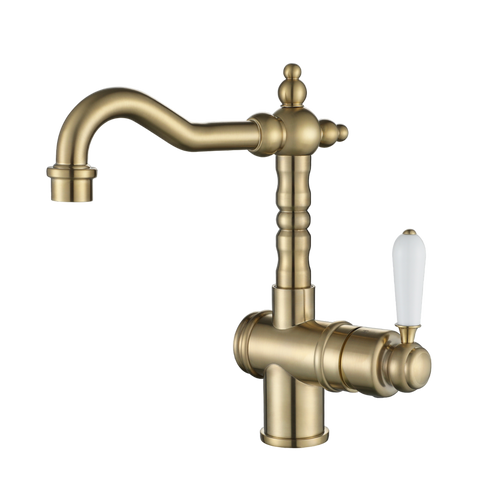 Tapware Modern National Bordeaux Basin Mixer Colour: Pvd Brushed Bronze Style: High-Rise Place & Palette