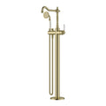 Tapware Modern National Bordeaux Freestanding Bath Mixer Colour: Pvd Brushed Bronze Style: With Handshower Place & Palette