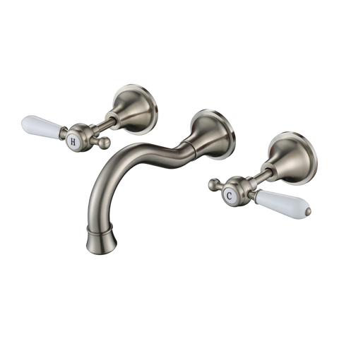 Tapware Modern National Bordeaux Wall Spa And Sink Set Colour: Pvd Brushed Nickel Place & Palette