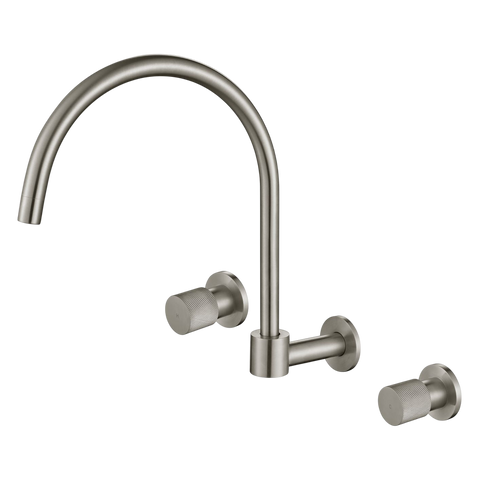 Tapware Modern National Cadence Wall Sink Set Colour: Pvd Brushed Nickel Place & Palette