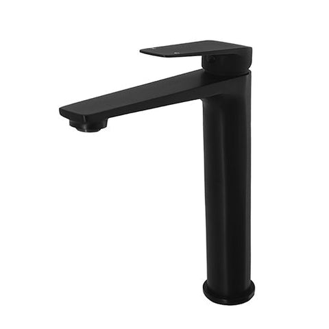 Tapware Modern National Cascade Basin Mixer Style: High Rise Colour: Electroplated Matte Black Place & Palette