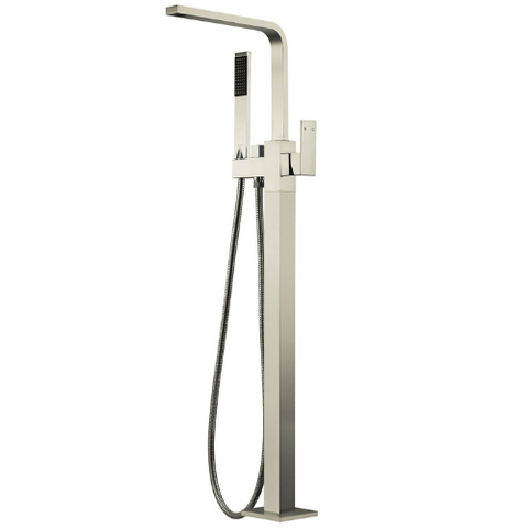 Tapware Modern National Chao Freestanding Bath Mixer with Handshower Colour: Pvd Brushed Nickel Place & Palette