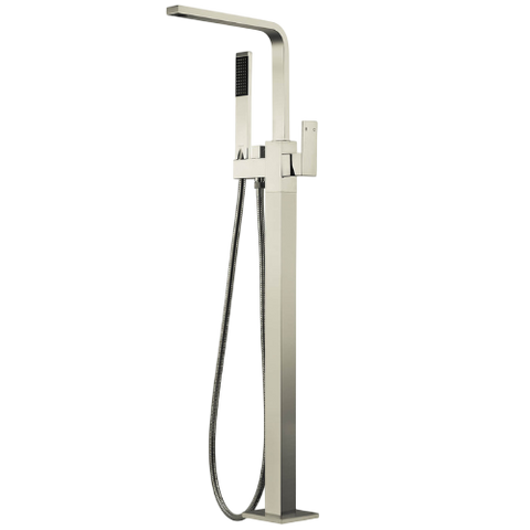 Tapware Modern National Chao Freestanding Bath Mixer with Handshower Colour: Pvd Brushed Nickel Place & Palette