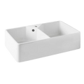 Basins Turner Hastings Chester Double Bowl Fireclay Sink Style: One Taphole Place & Palette